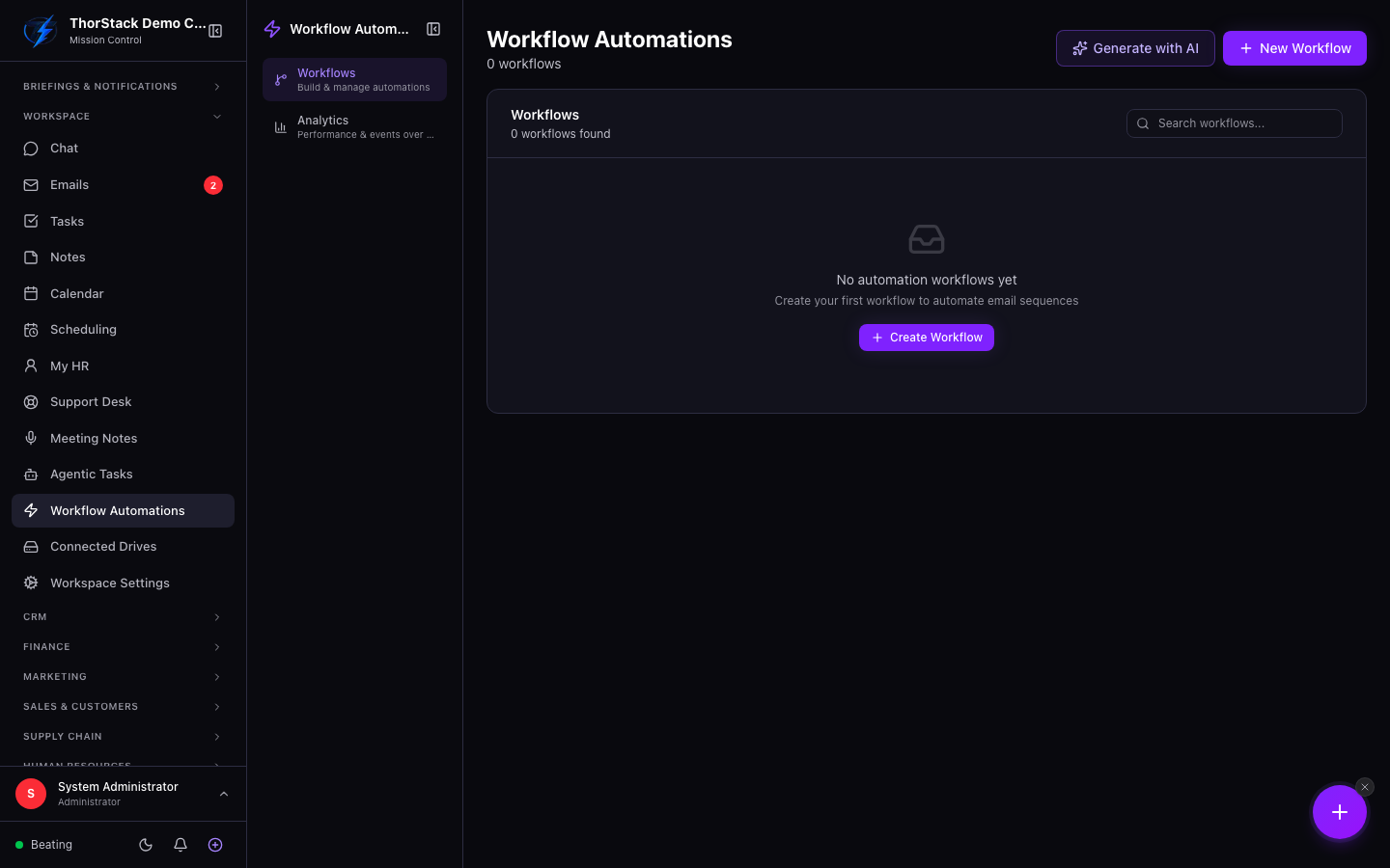 The workflow builder