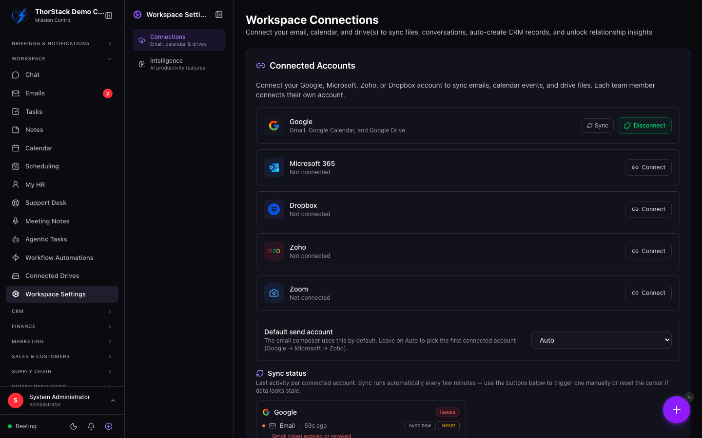 Workspace connections